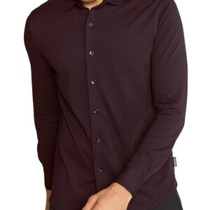 damensch men cotton blend regular constant all degree shirt full sleeve, pique textured, thermoregulating casual, recycled fabric stylish shirts