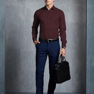 symbol premium men's wrinkle resistant regular fit cotton formal shirt